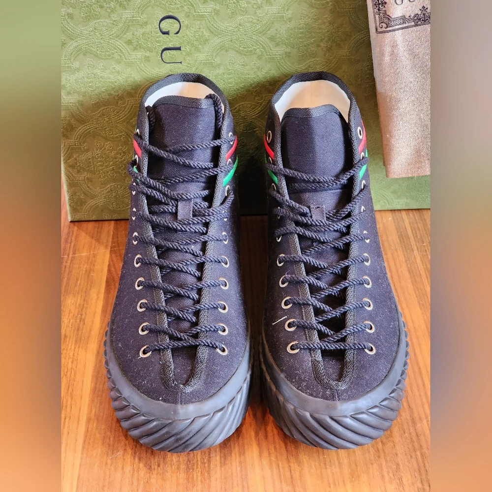 $750 New 100% Auth Gucci Men's High Top Interlocking G Sneakers G 10 / US 11